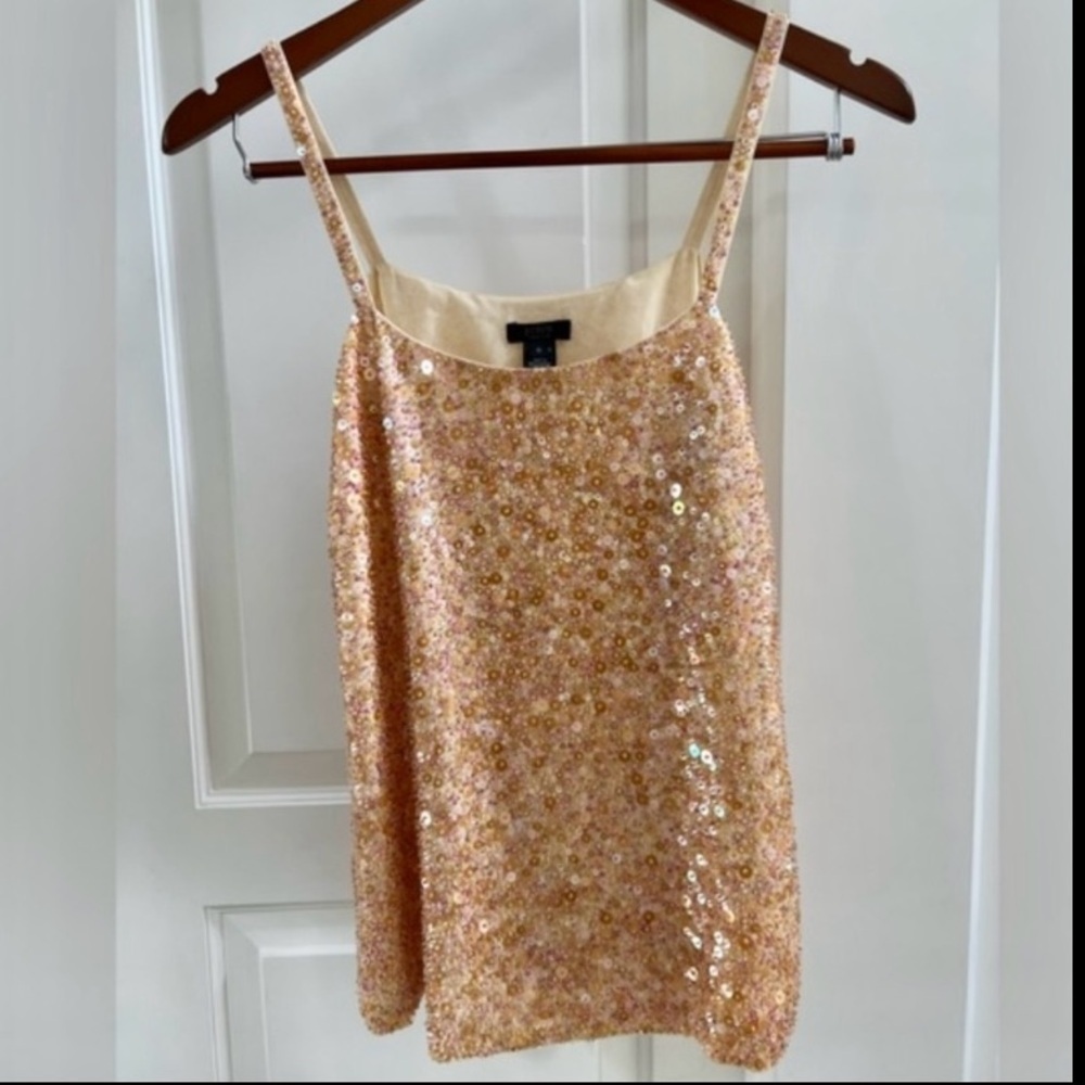 J. Crew Gold Women’s Purple Gold Sequin Camisole Top Size 8